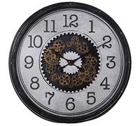 DRW Horloge Murale Ronde en Acrylique avec Mouvement Noir 75 x 9 cm