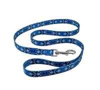 DRW Laisse pour Chien ou Chat Arabesque Bleue avec Mousqueton 1,5 x 120 cm