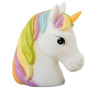 DRW Lampe de Table Licorne en polyrésine Blanche, Noire et Verte 24 x 22 x 14 cm