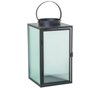 DRW Lanterne Porte-Bougie en métal de Sol ou de Table Noire 16 x 16 x 30 cm