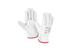 DRW Lot de 12 gants de travail en cuir renforcé, taille L