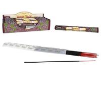 DRW Lot de 120 bâtons d'encens Sauge Blanche Sage 25 cm + Sceau Saint Pancrace
