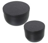 DRW Lot de 2 boîtes Rondes en Aluminium sculpté en Noir 16 x 16 x 9,5 cm