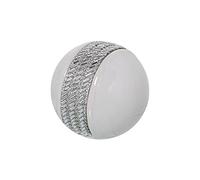 DRW Lot de 2 Boules en céramique avec Cristaux Blancs et argentés ø10 cm