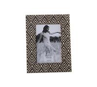 DRW Lot de 2 cadres photo photo 10 x 15 cm en bois dm avec dessin en naturel et noir 17 x 22 x 1,2 cm
