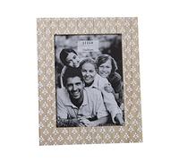 DRW Lot de 2 cadres photo photo 15 x 20 cm en bois dm avec dessin naturel et blanc 22 x 27 x 1,2 cm