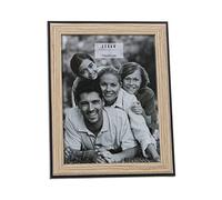 DRW Lot de 2 cadres photo photo 15 x 20 cm en bois dm et papier noir et naturel 19 x 24 x 1,5 cm