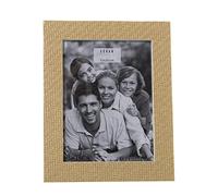 DRW Lot de 2 cadres photo photo 15 x 20 cm en bois dm et papier ratan naturel 21 x 26 x 1,2 cm