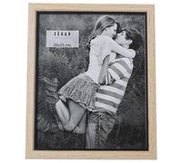 DRW Lot de 2 cadres photo photo 20 x 25 cm en bois dm et papier naturel et noir 23,6 x 28,6 x 1,5 cm