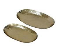 DRW Lot de 2 centres Laron en Dorado 34 x 20 x 2,5 et 42 x 26 x 3 cm