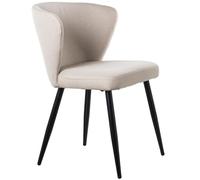 DRW Lot de 2 chaises en Polyester et métal, Noir et Beige, 56 x 57 x 77 cm, Multicolore, estandar