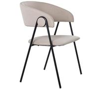 DRW Lot de 2 chaises en Polyester et métal, Noir et Beige, 57 x 55 x 82 cm, Multicolore, estandar