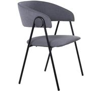 DRW Lot de 2 chaises en Polyester et métal Noir et Gris 57 x 55 x 82 cm, Multicolore, estandar