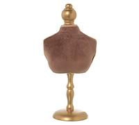DRW Lot de 2 Figurines Buste de Mannequin Suspendu Bijoux en Bois et Tissu Rose et Or 16,5 x 10 x 36 cm