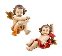 DRW Lot de 2 Petits Anges allongés 14 cm de Haut x 17 cm