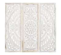 DRW Lot de 3 retables rectangulaires en Bois ajouré Naturel 90 x 2 x 90 cm, Madera, estandar