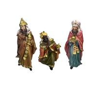 DRW Lot de 3 Rois de Mages en résine Peints à la Main 30 cm