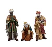 DRW Lot de 3 Rois de Mages en résine Peints à la Main 40 cm
