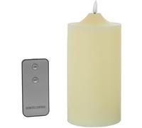 DRW Lot de 4 bougies en cire avec LED et télécommande, couleur ivoire, 10 x 10 x 20 cm