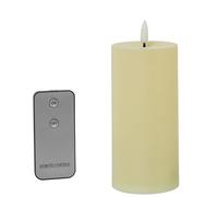 DRW Lot de 4 bougies en polyester avec LED et télécommande, couleur ivoire, 7 x 7 x 15 cm