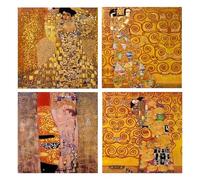 DRW Lot de 4 tableaux de Klimt assortis 50 x 50 x 2 cm