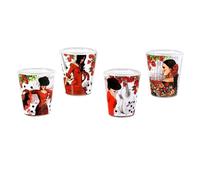 DRW Lot de 4 verres à shot en verre Flamenca 5 x 5 x 6 cm