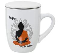 DRW Lot de 6 Mugs d'Infusion en Céramique Tout Coule Rien d'influence Multicolore ø8,5 x 11 cm-375 ML