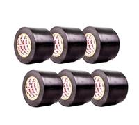 DRW Lot de 6 rubans de tuyau anti-fuites Renfort et fixation Noir 48 mm x 12 m