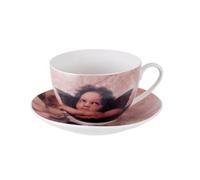 DRW Lot de 6 tasses à café ange Raphael en céramique Tasse 250 ml 9,5 x 9,5 x 6 cm