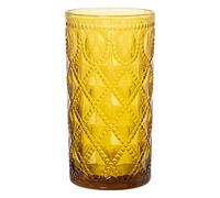 DRW Lot de 6 verres hauts en verre moutarde Ø7,5 x 14 cm