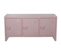 DRW Meuble TV avec 3 Portes en métal en Rose 40x120x58 cm
