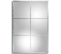 DRW Miroir Mural en Fer argenté en Forme de fenêtre à Carreaux 80 x 120 x 2 cm