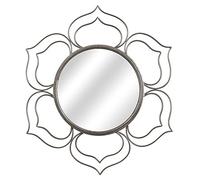 DRW Miroir Mural en Forme de Fleur en métal argenté 76 x 2 cm, INT. 37 cm