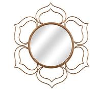 DRW Miroir Mural en Forme de Fleur en métal doré 76 x 2 cm, INT. 37 cm