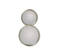 DRW Miroir Mural en métal argenté 26 x 2 x 45 cm, INT. 1 x 22 cm et 1 x 16,5 cm