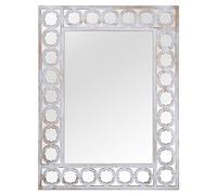 DRW Miroir Mural rectangulaire en Bois doré 80 x 60 x 3 cm