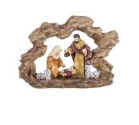 DRW Mystère Classique avec Enfant en résine Peinte à la Main et Portail en Bois 20 x 14 cm