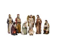 DRW Mystère Classique de 8 pièces avec Rois Couleur crème en résine Peinte à la Main 12 cm