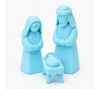 DRW Mystère Naissance 3 pièces Bleu Ciel Fabriqué en PLA 4 x 4 x 15 cm