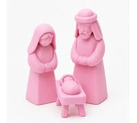 DRW Mystère Naissance 3 pièces Rose Chewing-Gum PLA 4 x 4 x 15 cm | Fabriqué en PLA
