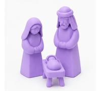 DRW Mystère Naissance 3 pièces Violet Fabriqué en PLA 4 x 4 x 15 cm