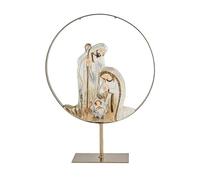 DRW Mystère Style Minimaliste Classique 1 pièce Couleur avec Cercle en métal et résine Peinte à la Main 12 x 6 x 34 cm