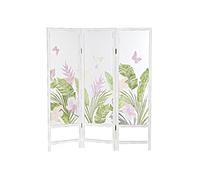 DRW Paravent en Nylon MDF 150 x 2 x 180 cm Tropical Vert