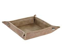 DRW Plateau de vidange en similicuir Marron Camel 18 x 18 x 4 cm