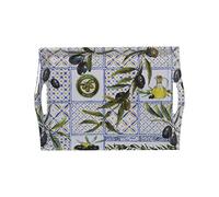 DRW Plateau rectangulaire en mélamine avec poignées avec Olives de Petite Taille 4x25x35 cm