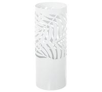 DRW Porte-Parapluie Rond avec Feuilles en métal Blanc 49 x 19 x 19 cm