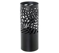 DRW Porte-Parapluie Rond avec Feuilles en métal Noir 49 x 19 x 19 cm