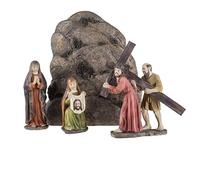 DRW Représentation de Veronica nettoyant Le Visage de Jésus en résine Peinte à la Main de 18 cm