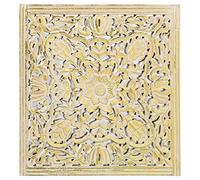 DRW Retable carré en Bois MDF ajouré avec Miroir doré 100x2,5x100cm