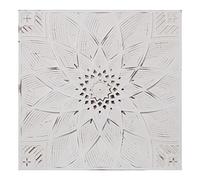 DRW Retable en Bois et MDF sculpté en Blanc 60 x 3 x 60 cm, estandar